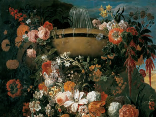 Fontana e fiori